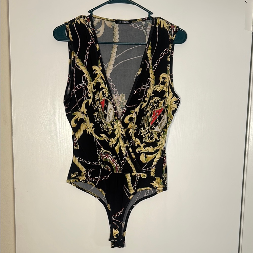 Fashion Nova bodysuit Size Large like Versace